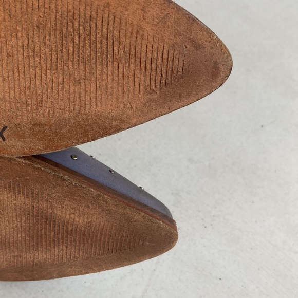 FREE PEOPLE | Women’s 38 Periwinkle Studded Leather Western Boho Ankle Boots - Picture 11 of 13